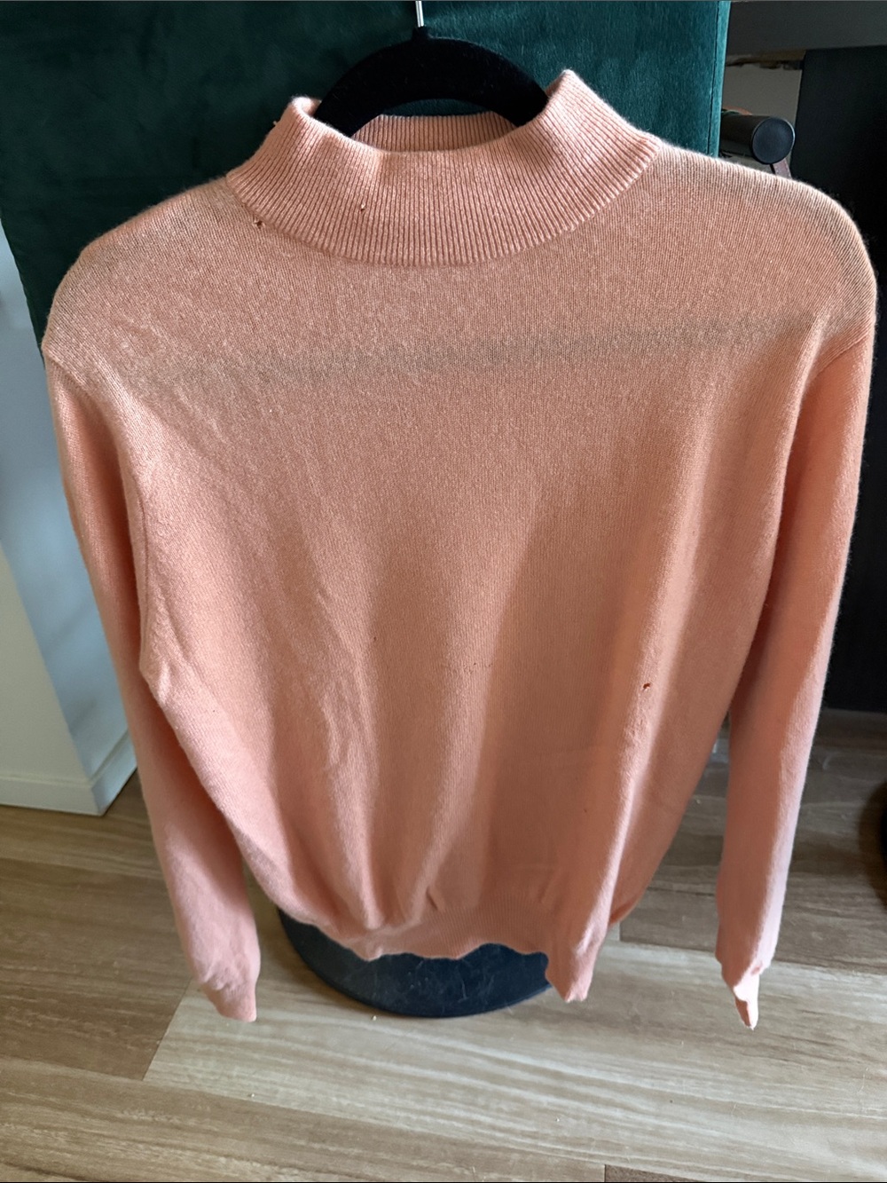 Light Peach Mock Neck Women's Sweater